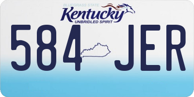 KY license plate 584JER