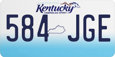 KY license plate 584JGE