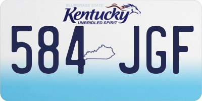 KY license plate 584JGF