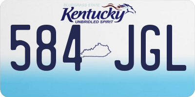 KY license plate 584JGL