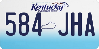 KY license plate 584JHA