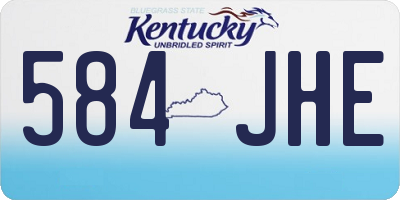 KY license plate 584JHE