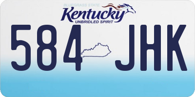 KY license plate 584JHK
