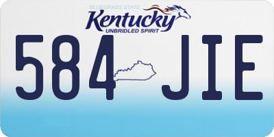 KY license plate 584JIE