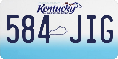 KY license plate 584JIG
