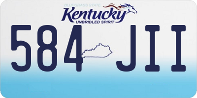 KY license plate 584JII