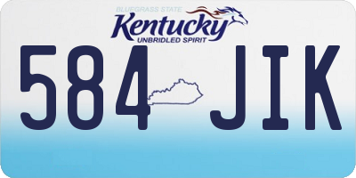 KY license plate 584JIK
