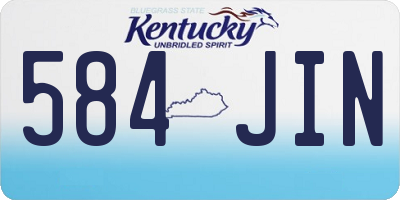 KY license plate 584JIN
