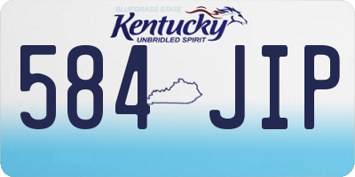 KY license plate 584JIP