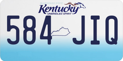 KY license plate 584JIQ