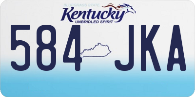 KY license plate 584JKA