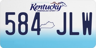 KY license plate 584JLW