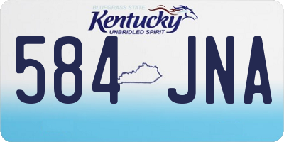 KY license plate 584JNA