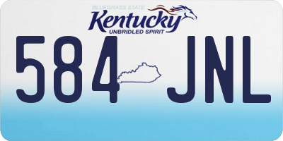 KY license plate 584JNL