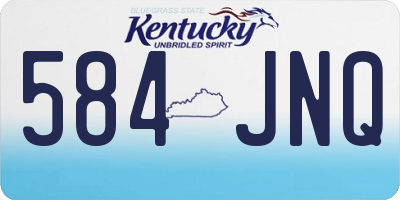 KY license plate 584JNQ