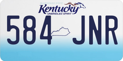 KY license plate 584JNR
