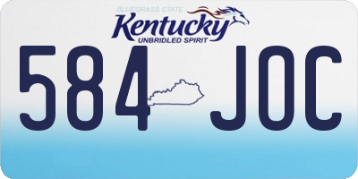 KY license plate 584JOC
