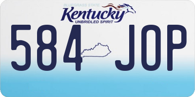 KY license plate 584JOP