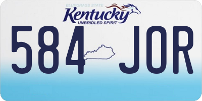 KY license plate 584JOR