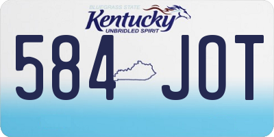 KY license plate 584JOT