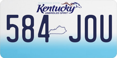 KY license plate 584JOU