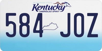 KY license plate 584JOZ