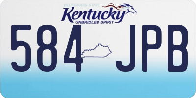 KY license plate 584JPB