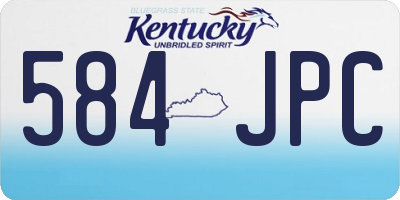KY license plate 584JPC