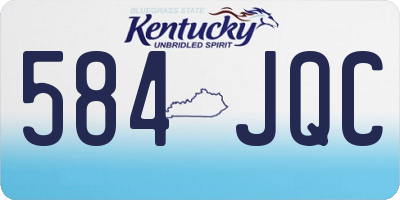 KY license plate 584JQC