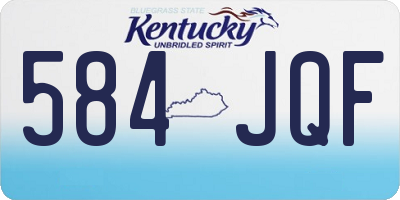 KY license plate 584JQF