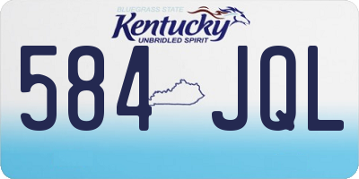 KY license plate 584JQL