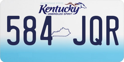 KY license plate 584JQR