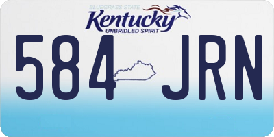KY license plate 584JRN