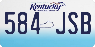 KY license plate 584JSB