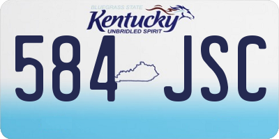 KY license plate 584JSC