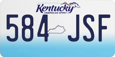 KY license plate 584JSF