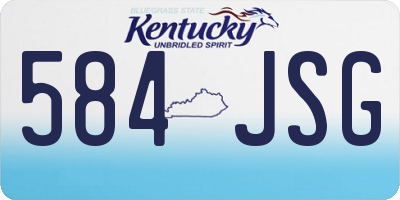 KY license plate 584JSG