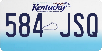 KY license plate 584JSQ