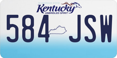 KY license plate 584JSW