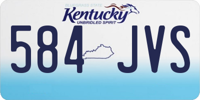 KY license plate 584JVS