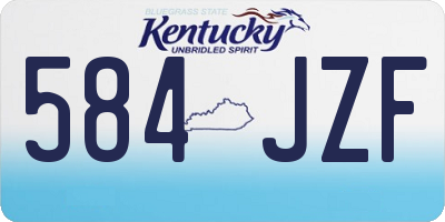 KY license plate 584JZF