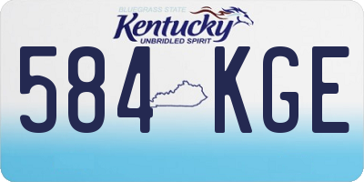 KY license plate 584KGE