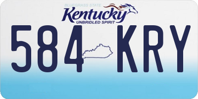 KY license plate 584KRY