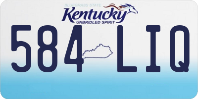 KY license plate 584LIQ