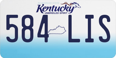 KY license plate 584LIS