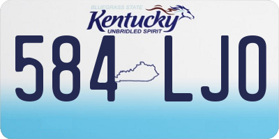 KY license plate 584LJO