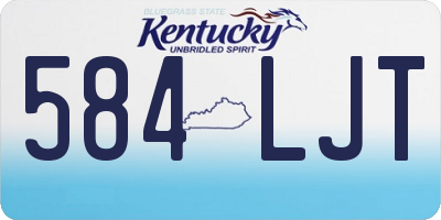 KY license plate 584LJT