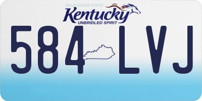 KY license plate 584LVJ