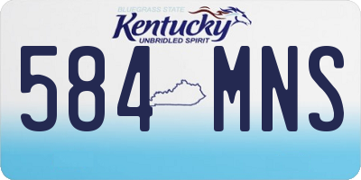 KY license plate 584MNS