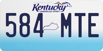KY license plate 584MTE
